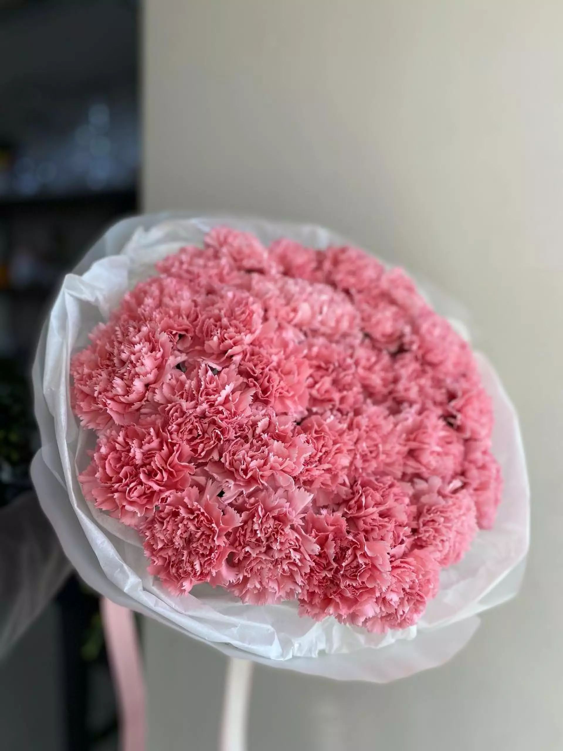 Облако из розовых диантусов 31шт