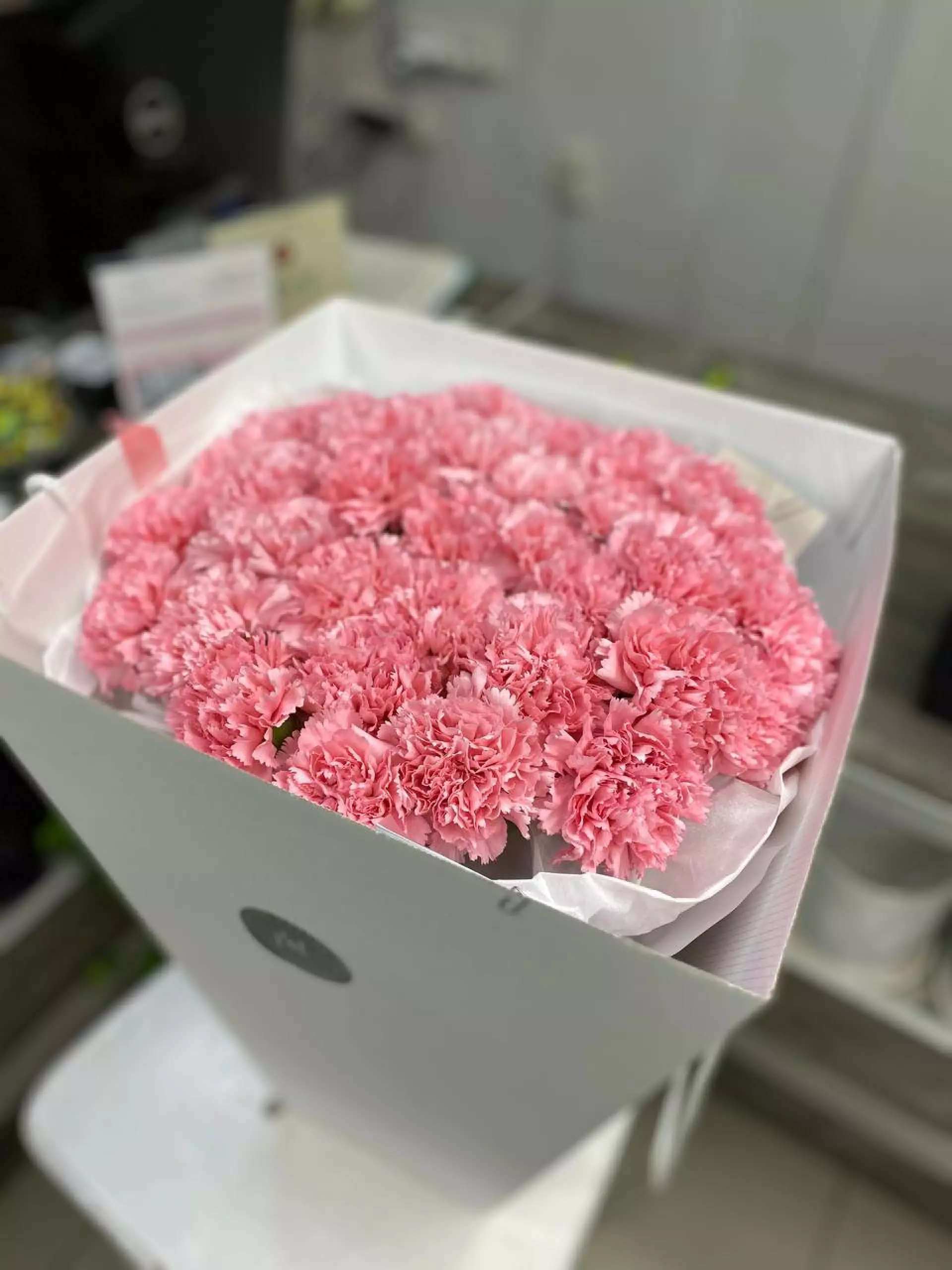 Облако из розовых диантусов 31шт