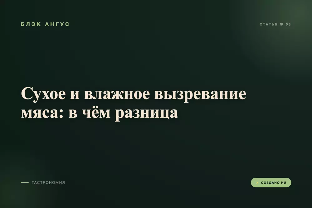 Сухое и влажное вызревание мяса: в чём разница