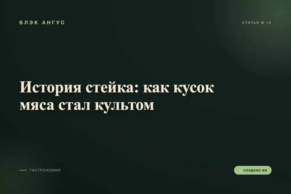 История стейка: как кусок мяса стал культом