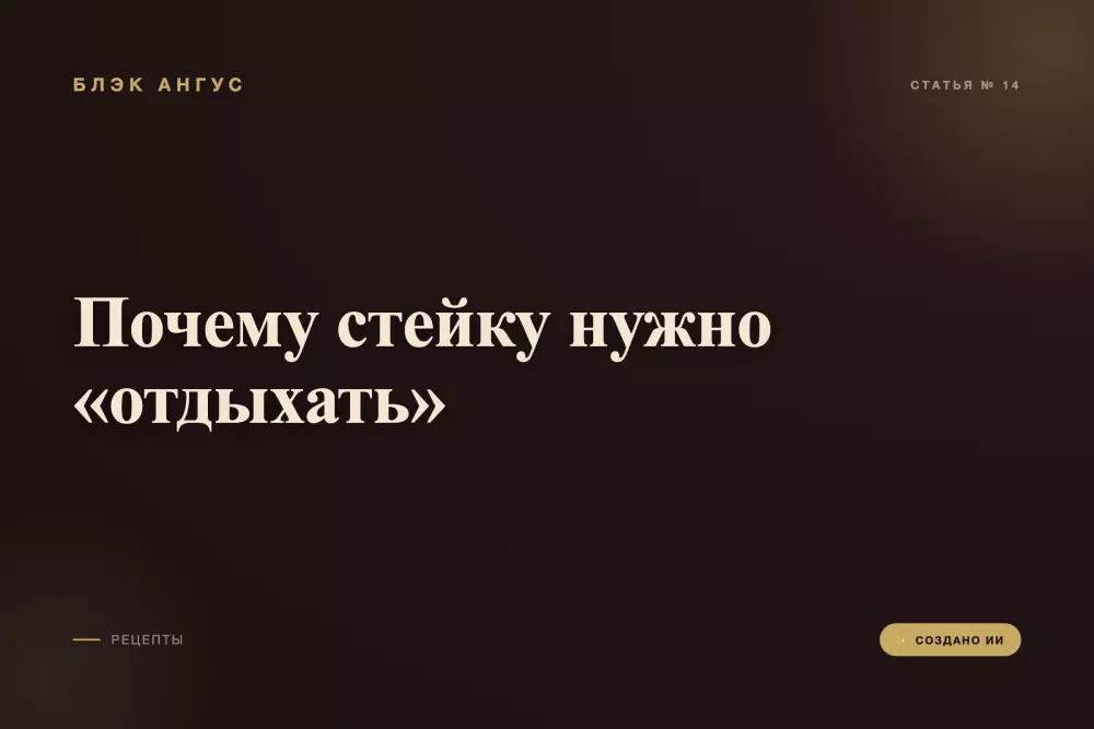 Почему стейку нужно «отдыхать»